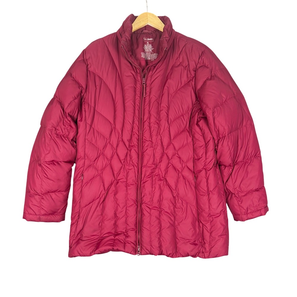 L.L. Bean Puffer Jacket Women XL Pink Ultrawarm Goosedown Quilted Parka 0JSP8
